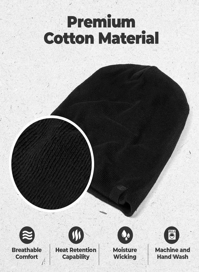 Revony Warm Slouchy Beanie Hat - Deliciously Soft Daily Beanie in Fine Knit Black One Size - Image 2